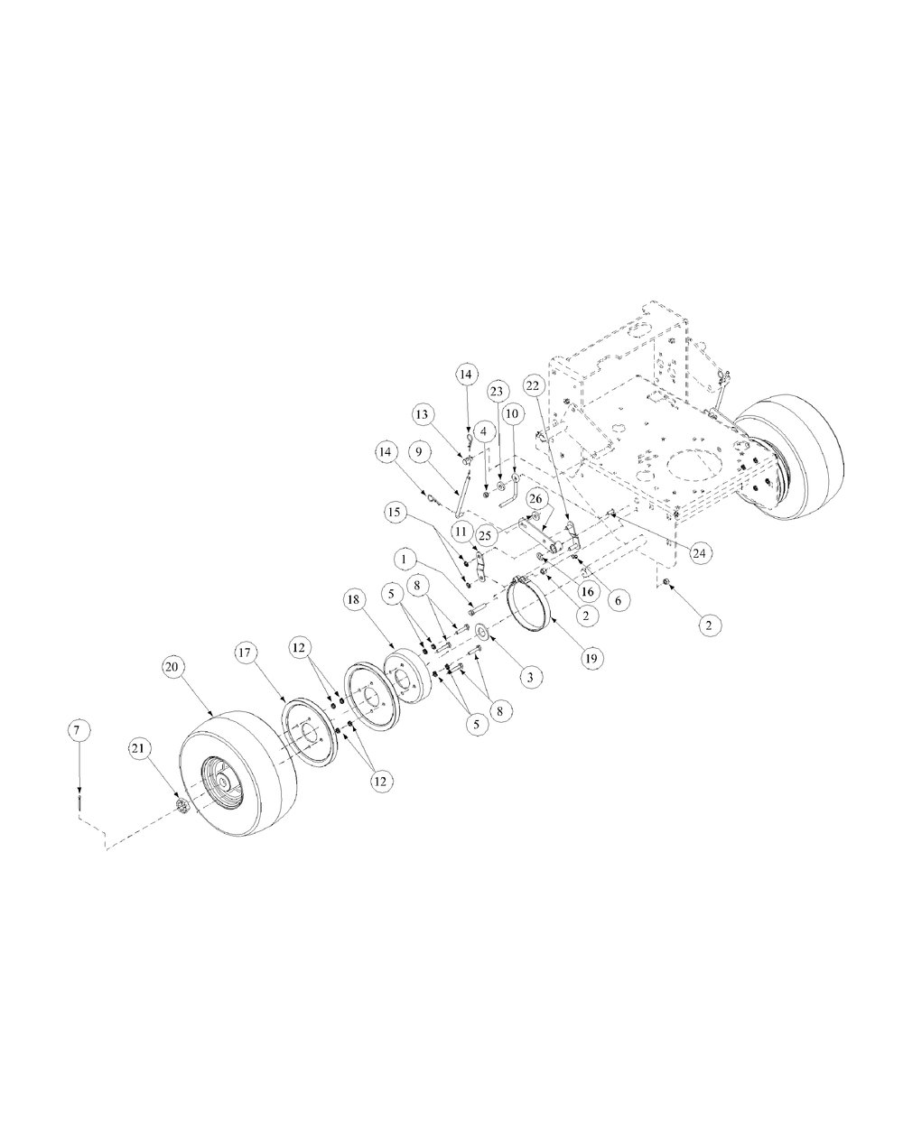Brake Assembly Standard Track Diagram and Parts List for G1752 55AE224T150-WAM Cub Cadet Lawn Mower